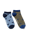 Men's Ankle Socks Bi-Pack in Cotton-Polyamide Stretch Blend 059G010 - 1