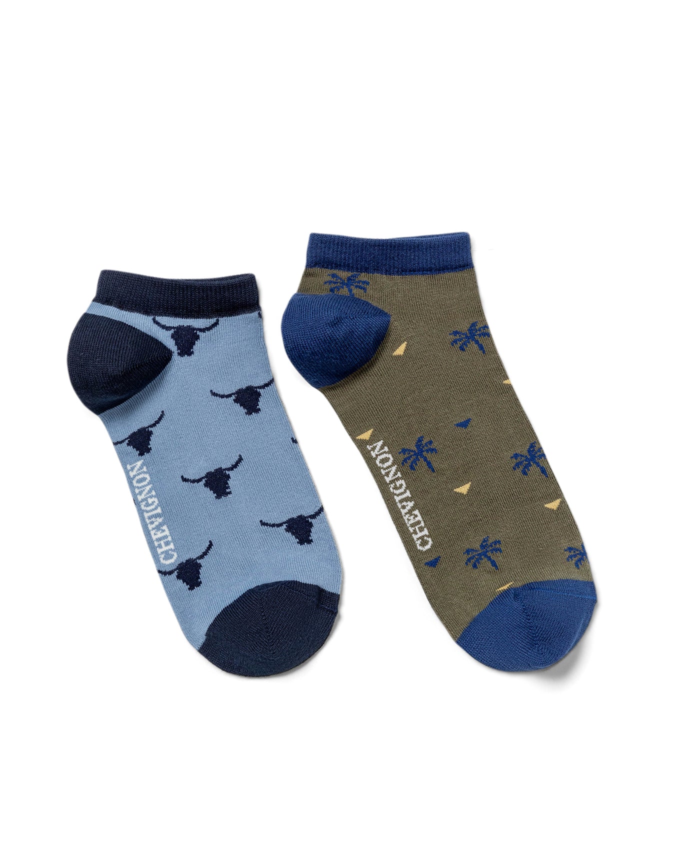 Men's Ankle Socks Bi-Pack in Cotton-Polyamide Stretch Blend 059G010 - 1
