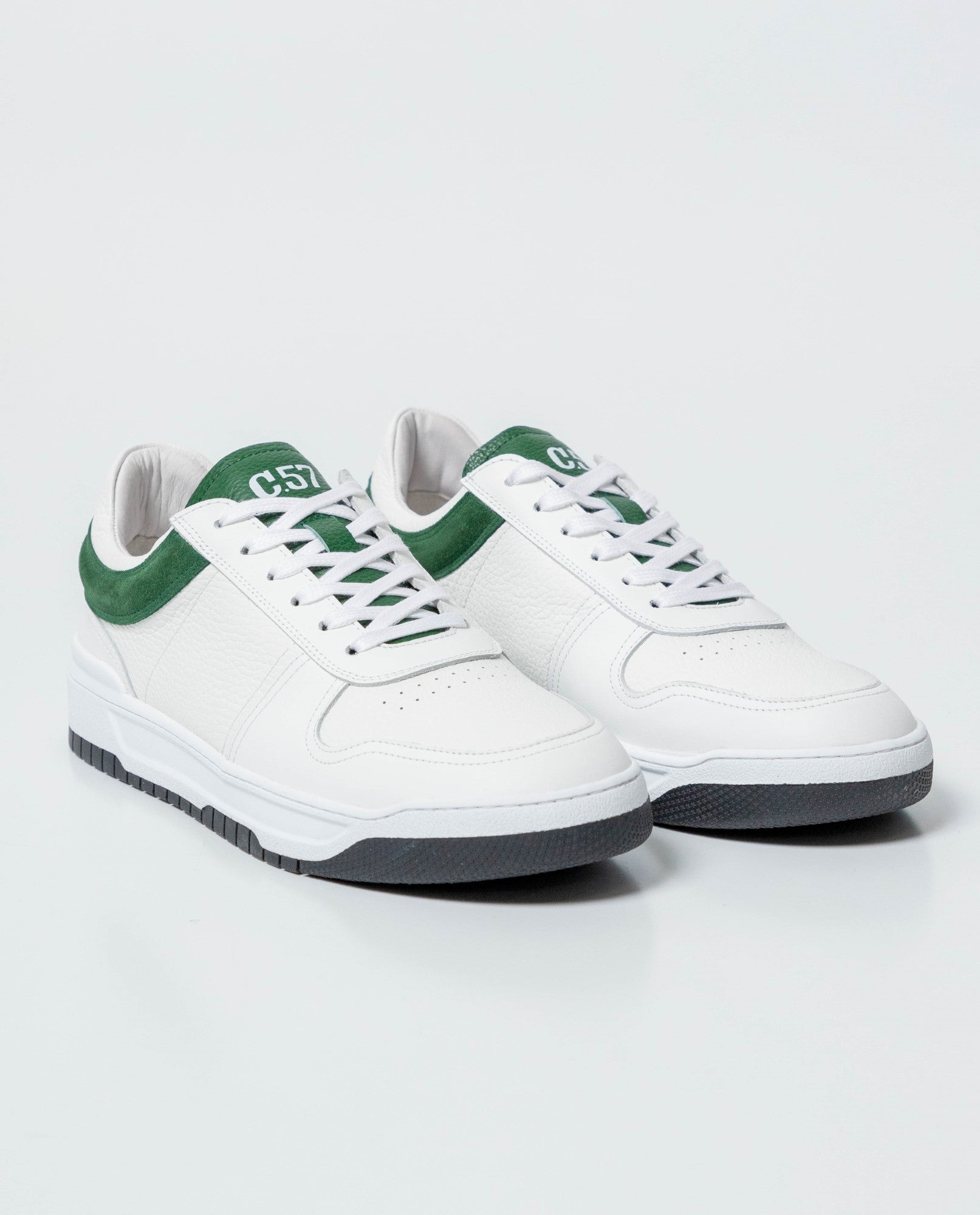 Men´s Leather Basketball-Style Sneakers - White 63_061G003_BLA110601_0