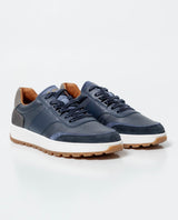 Men´s Leather Basketball-Style Sneakers - Blue 63_061G004_AZU193924_0