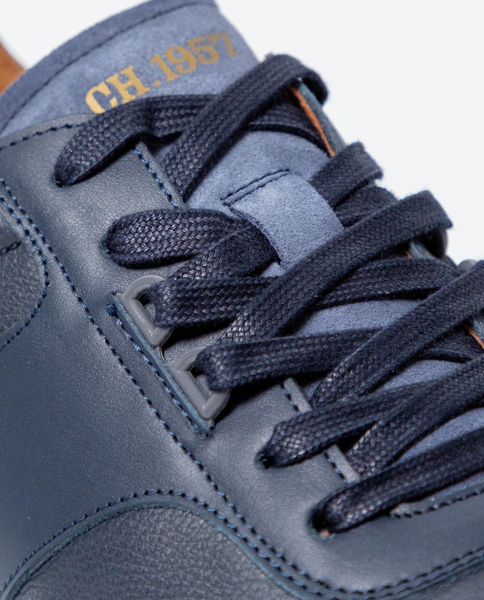 Men´s Leather Basketball-Style Sneakers - Blue 63_061G004_AZU193924_4
