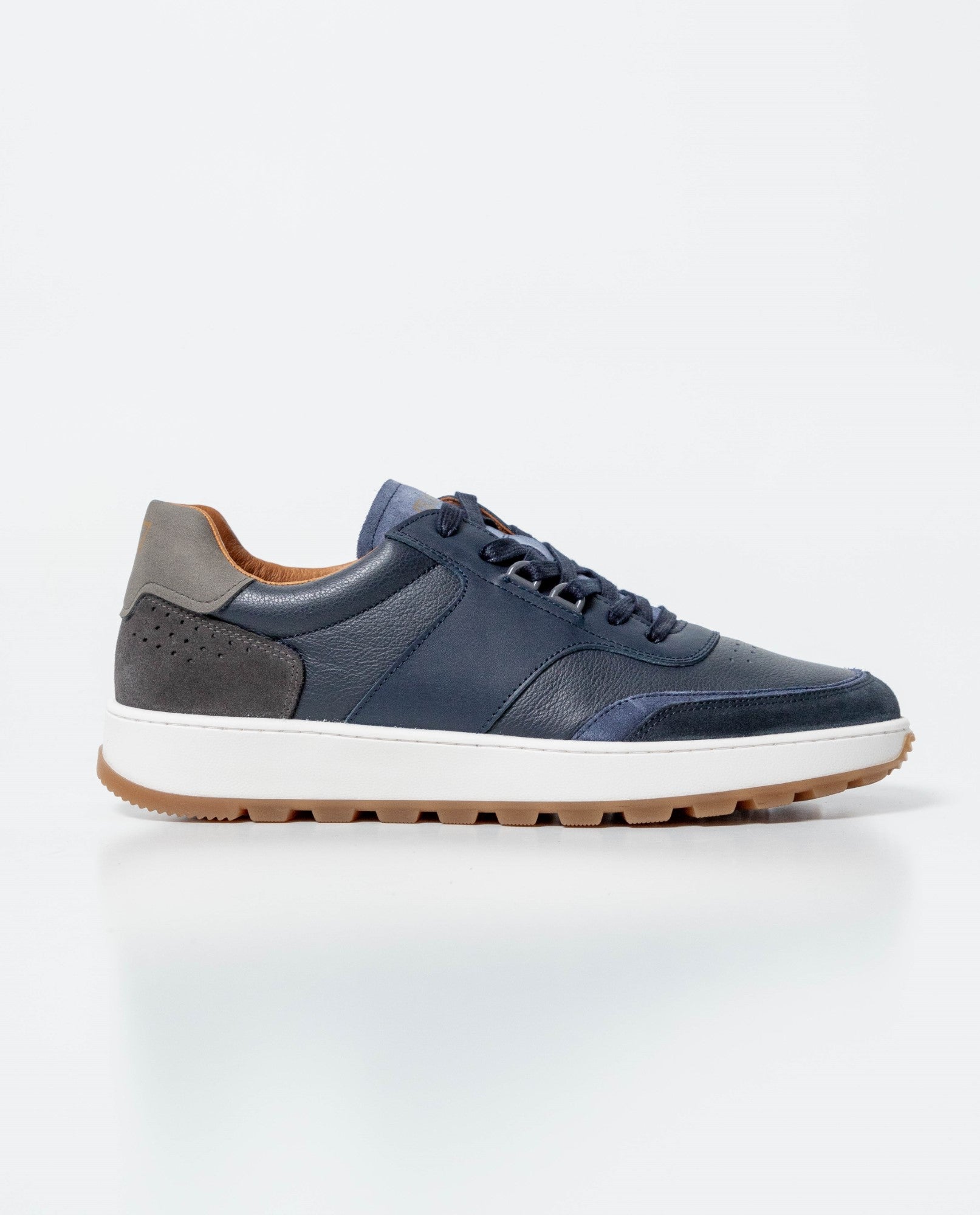 Men´s Leather Basketball-Style Sneakers - Blue 63_061G004_AZU193924_7