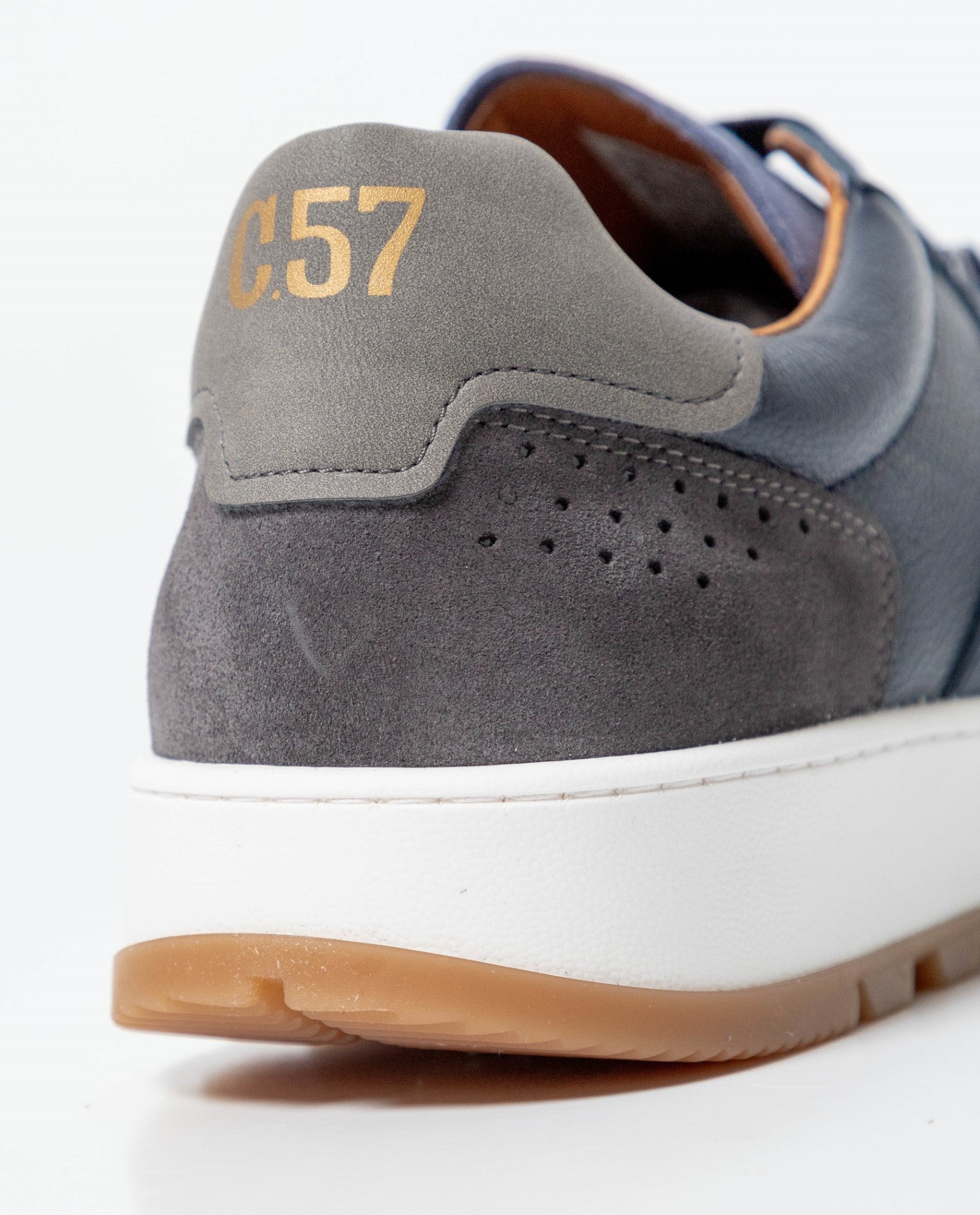 Men´s Leather Basketball-Style Sneakers - Blue 63_061G004_AZU193924_8