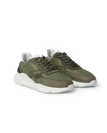 Mens Sneakers Runner Water Repellent Suede Leather Textile EVA Sole Bicolor Laces - Dark Green 63_061H003_VER195406_0