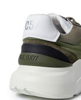 Mens Sneakers Runner Water Repellent Suede Leather Textile EVA Sole Bicolor Laces - Dark Green 63_061H003_VER195406_5