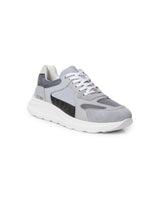 Mens Sneakers Runner Water Repellent Suede Textured Leather Athletic Textile Reflective Detail EVA - Gray 63_061H005_GRI154101_3