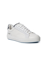 Mens Sneakers Flat Natural Grain Leather Suede Double Tongue Bicolor Rubber Sole - White 63_061H013_BLA110601_3