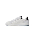 Mens Sneakers Flat Natural Grain Leather Suede Double Tongue Bicolor Rubber Sole - White 63_061H013_BLA110601_8