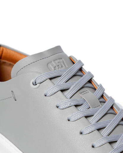 Mens Sneakers Flat Natural Finish Aniline Leather EVA Sole Streamlined Last - Gray 63_061H015_GRI184005_4