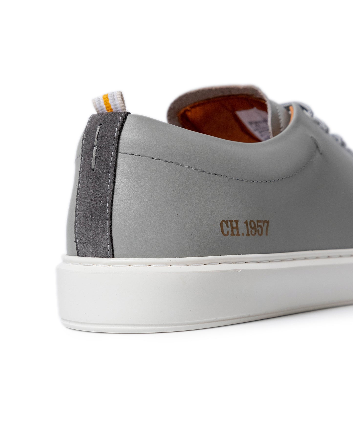 Mens Sneakers Flat Natural Finish Aniline Leather EVA Sole Streamlined Last - Gray 63_061H015_GRI184005_5