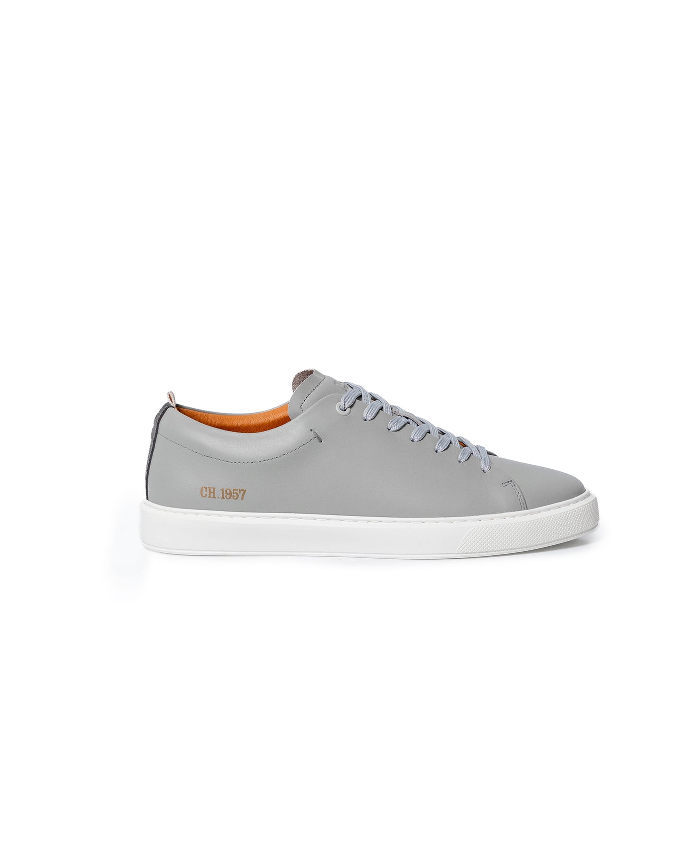Mens Sneakers Flat Natural Finish Aniline Leather EVA Sole Streamlined Last - Gray 63_061H015_GRI184005_6