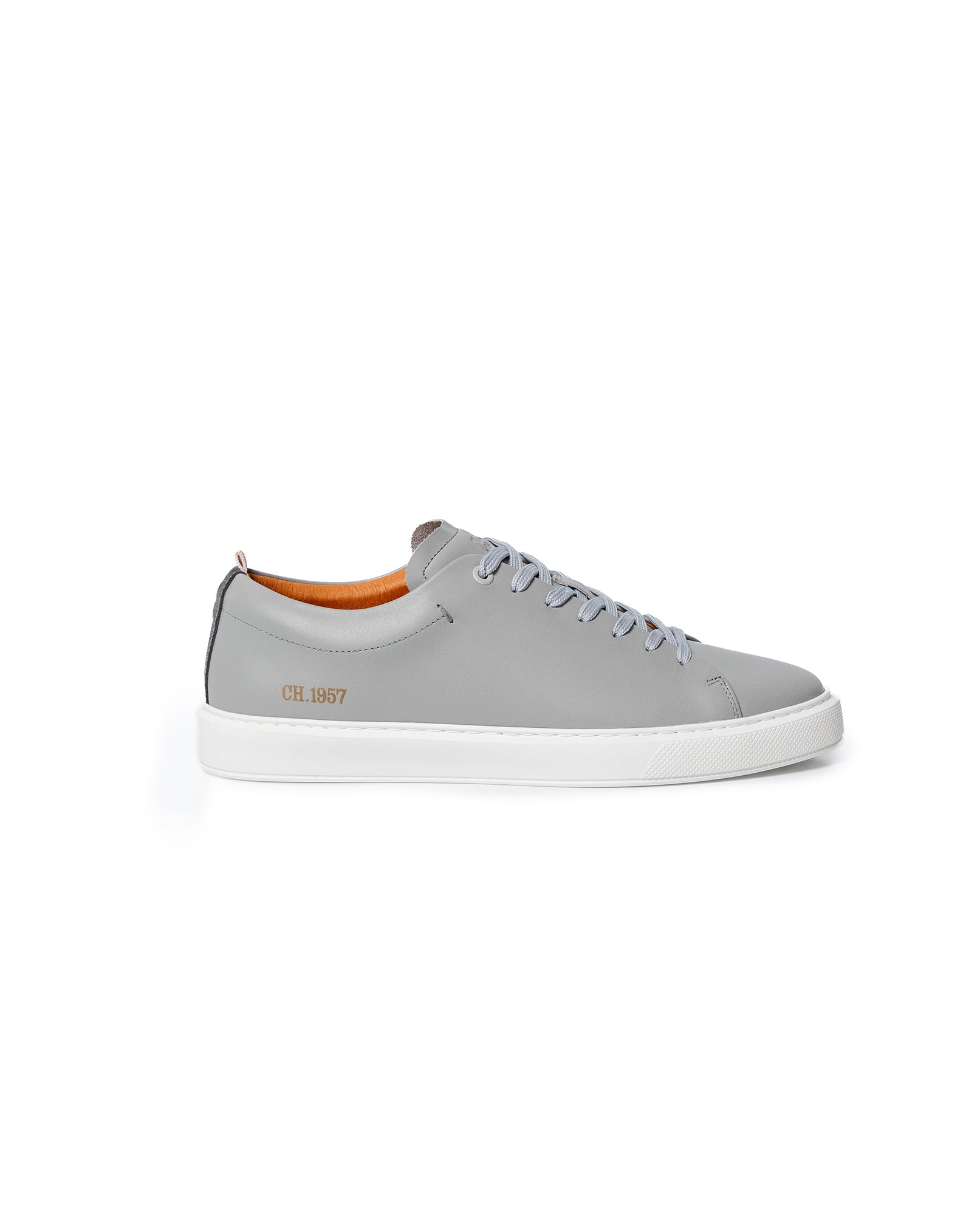 Mens Sneakers Flat Natural Finish Aniline Leather EVA Sole Streamlined Last - Gray 63_061H015_GRI184005_6