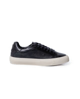 Mens Sneakers Flat Natural Finish Aniline Leather Interior Linings Rubber Sole Tone on Tone Laces - Black 63_061H016_NEG194007_4