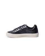 Mens Sneakers Flat Natural Finish Aniline Leather Interior Linings Rubber Sole Tone on Tone Laces - Black 63_061H016_NEG194007_5