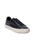 Mens Sneakers Flat Natural Finish Aniline Leather Interior Linings Rubber Sole Tone on Tone Laces - Black 63_061H016_NEG194007_6