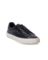 Mens Sneakers Flat Natural Finish Aniline Leather Interior Linings Rubber Sole Tone on Tone Laces - Black 63_061H016_NEG194007_6