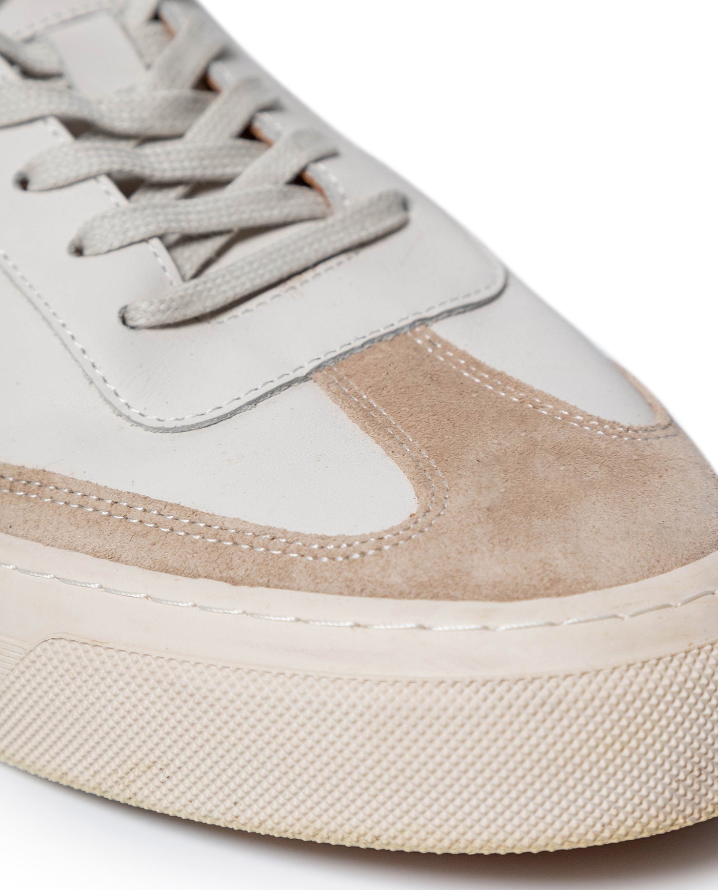 Mens Sneakers Flat Aniline Leather Water Repellent Suede Leather Linings Rubber Sole - White 63_061H017_BLA110601_4