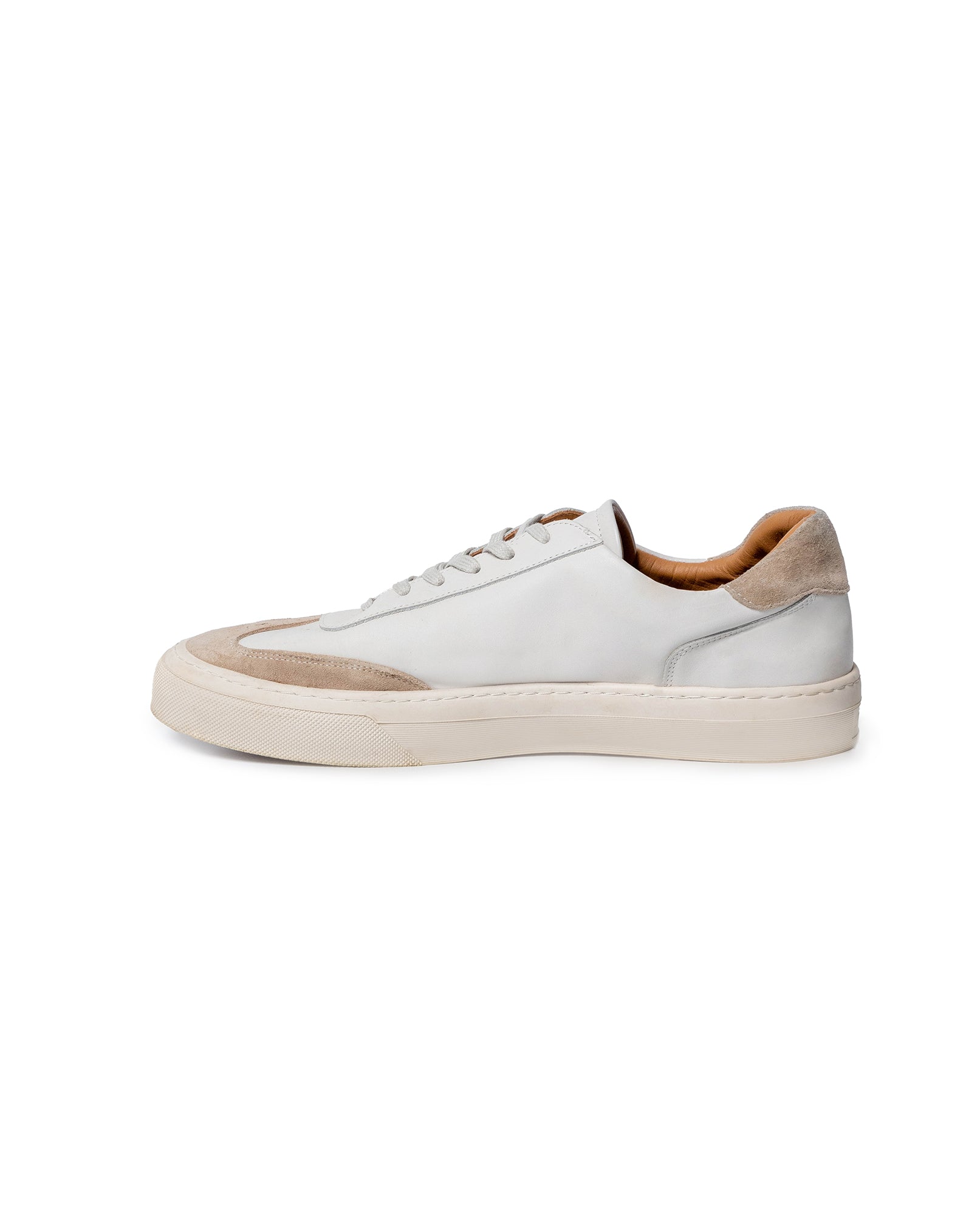 Mens Sneakers Flat Aniline Leather Water Repellent Suede Leather Linings Rubber Sole - White 63_061H017_BLA110601_8