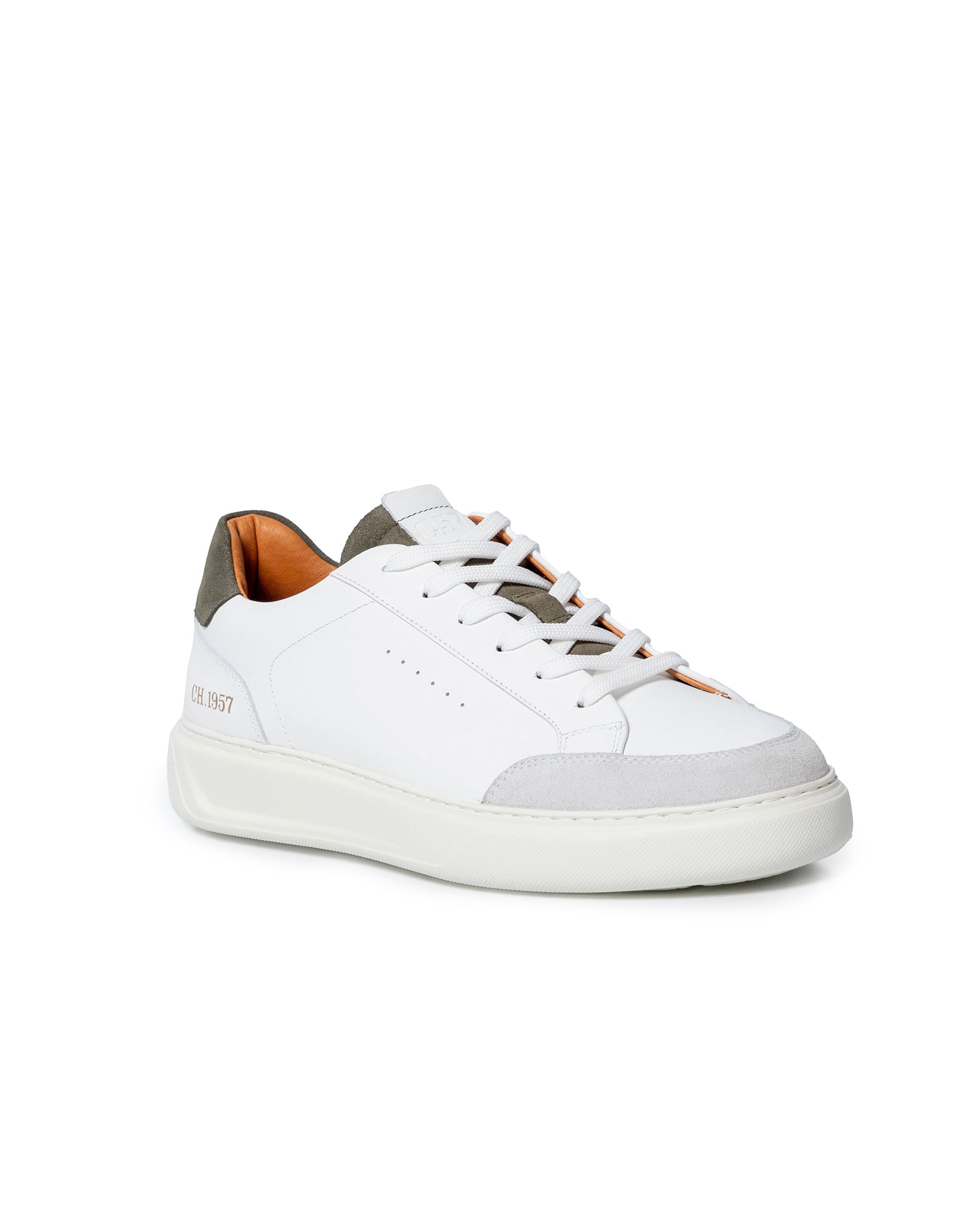 Mens Sneakers Chunky Smooth Aniline Leather Water Repellent Suede EVA Extralight 90s Silhouette - White 63_061H020_BLA110601_3