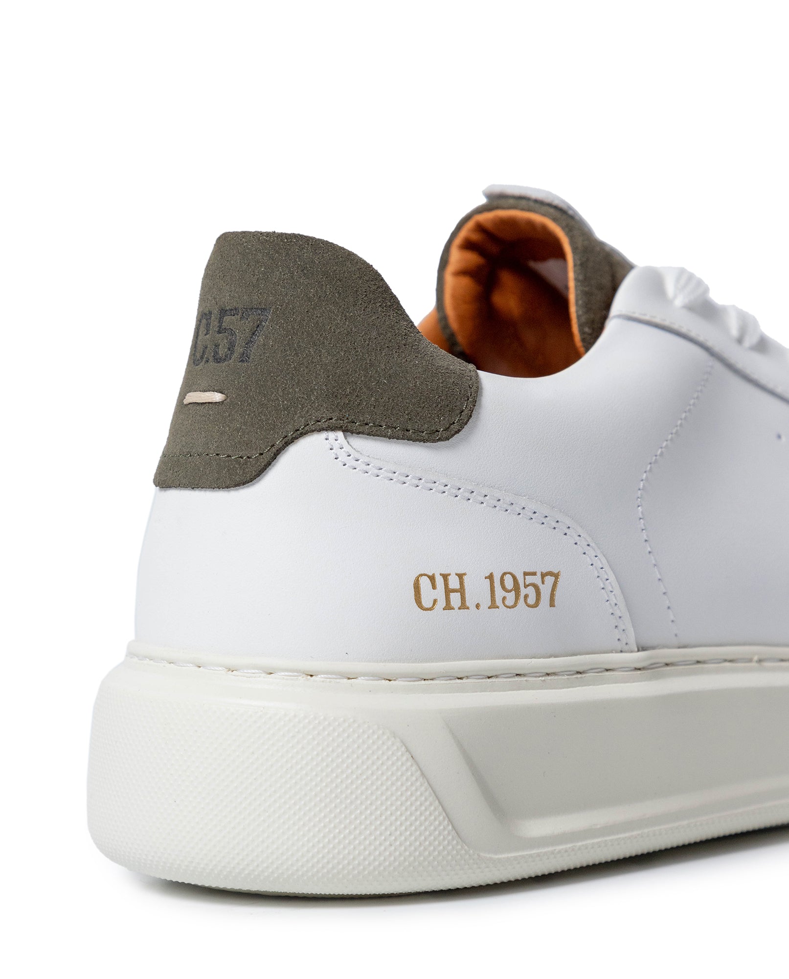 Mens Sneakers Chunky Smooth Aniline Leather Water Repellent Suede EVA Extralight 90s Silhouette - White 63_061H020_BLA110601_5