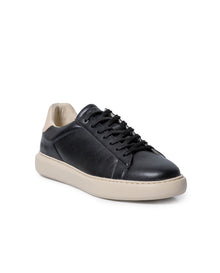 Mens Sneakers Chunky Smooth Aniline Leather EVA Extralight Khaki Sole - Black 63_061H021_NEG194007_3