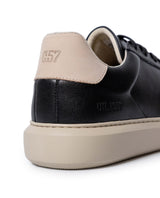 Mens Sneakers Chunky Smooth Aniline Leather EVA Extralight Khaki Sole - Black 63_061H021_NEG194007_5