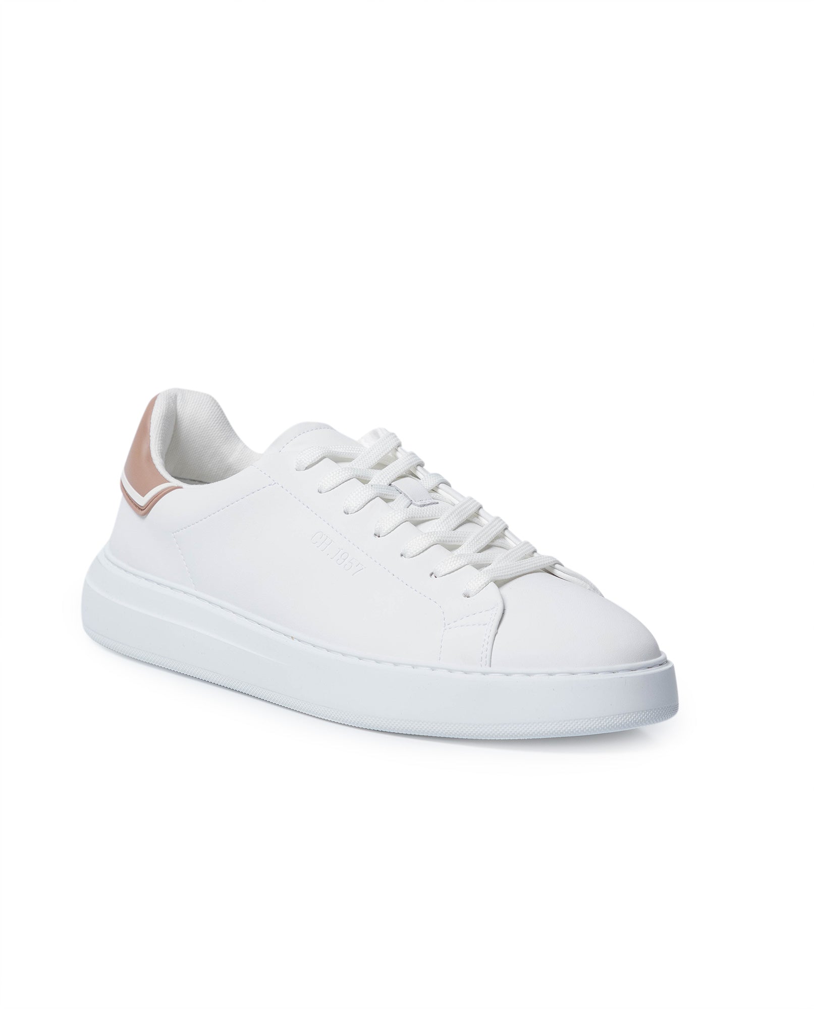 Mens Sneakers Chunky Smooth Aniline Leather Rubber Heel Counter C.57 Relief EVA Extralight - White 63_061H022_BLA110601_5