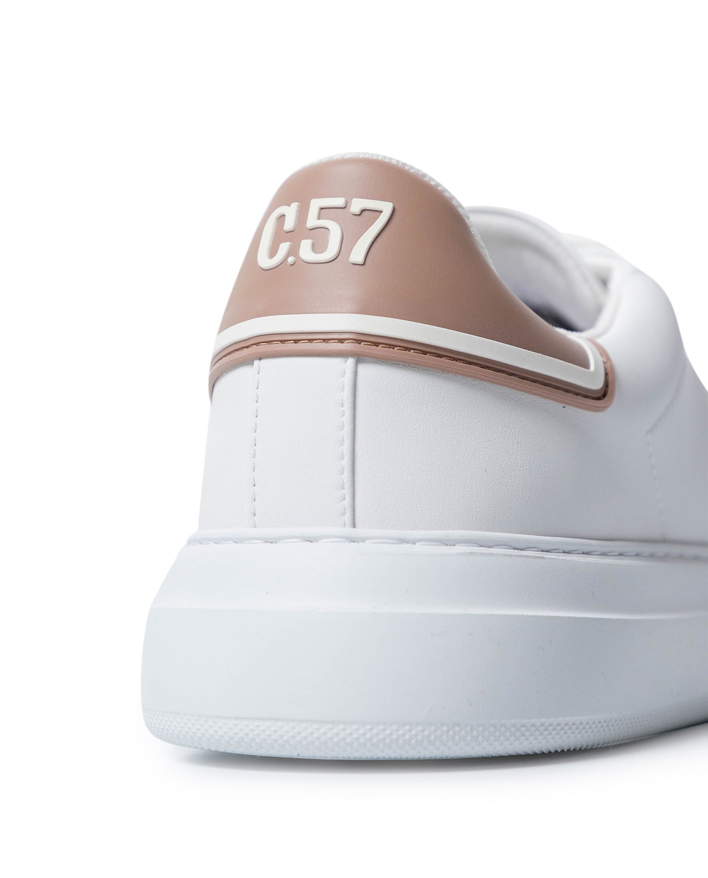 Mens Sneakers Chunky Smooth Aniline Leather Rubber Heel Counter C.57 Relief EVA Extralight - White 63_061H022_BLA110601_8