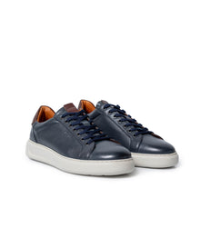 Mens Sneakers Chunky Smooth Aniline Leather Interior Linings EVA Extralight Khaki Sole - Blue 63_061H023_AZU193952_0