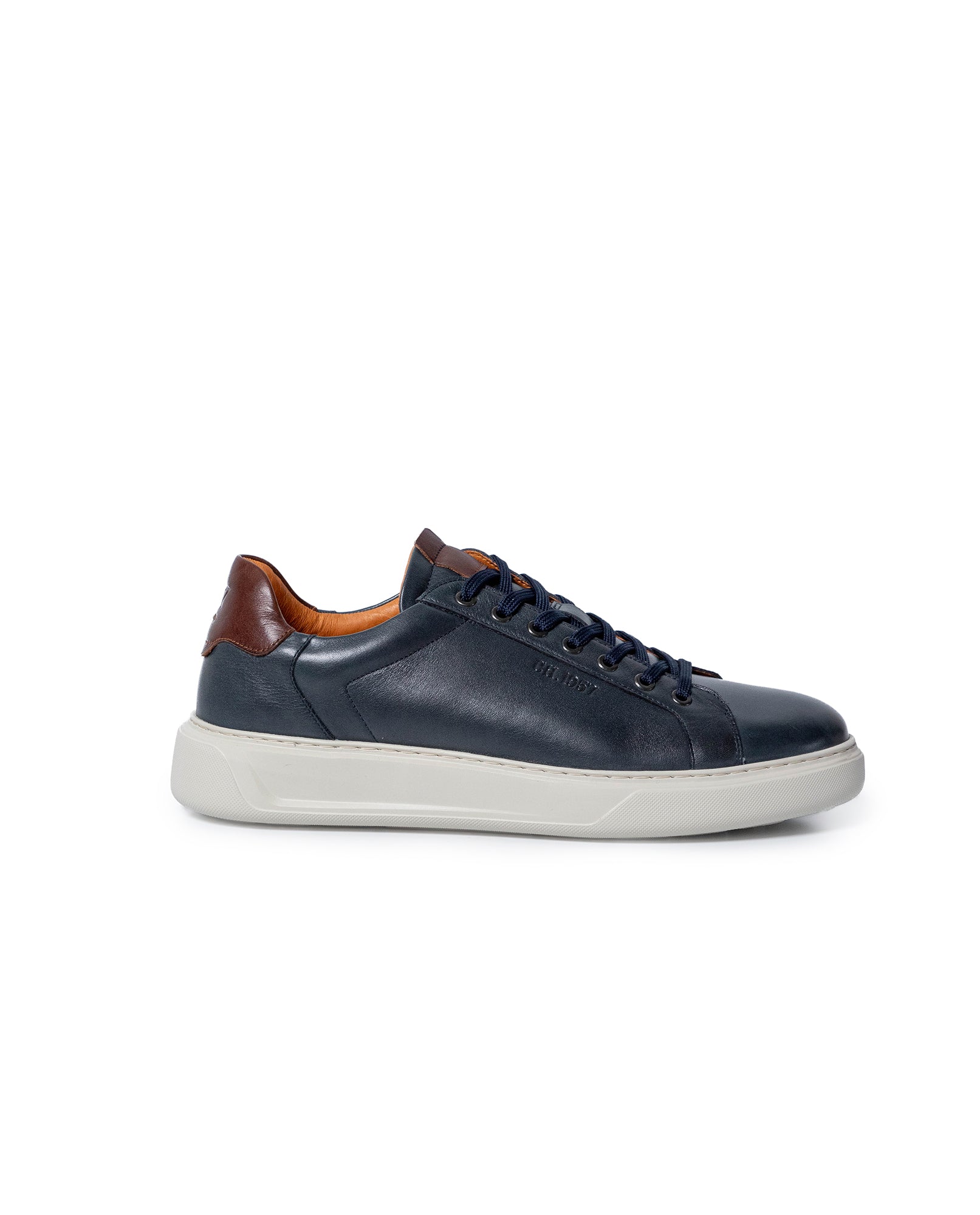 Mens Sneakers Chunky Smooth Aniline Leather Interior Linings EVA Extralight Khaki Sole - Blue 63_061H023_AZU193952_4
