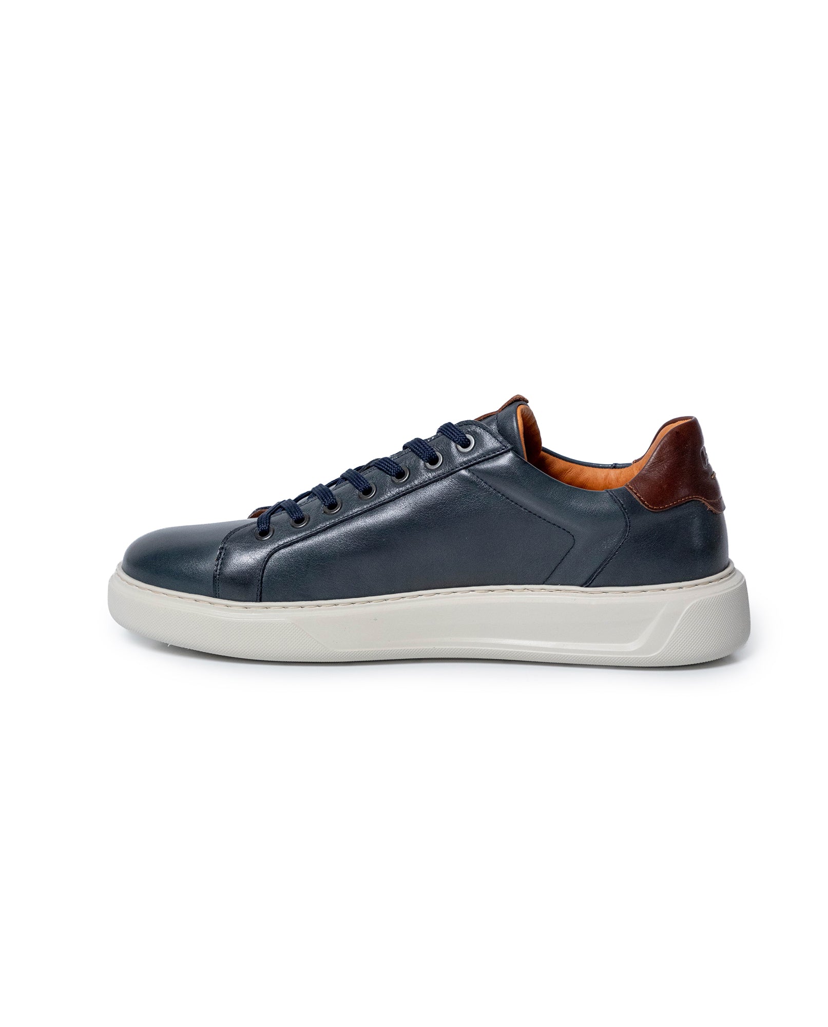 Mens Sneakers Chunky Smooth Aniline Leather Interior Linings EVA Extralight Khaki Sole - Blue 63_061H023_AZU193952_5