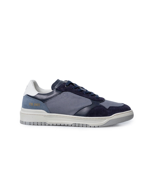 Mens Sneakers Basketball Water Repellent Suede Athletic Textile Aniline Leather Bicolor TR Sole - Blue 63_061H031_AZU193952_3
