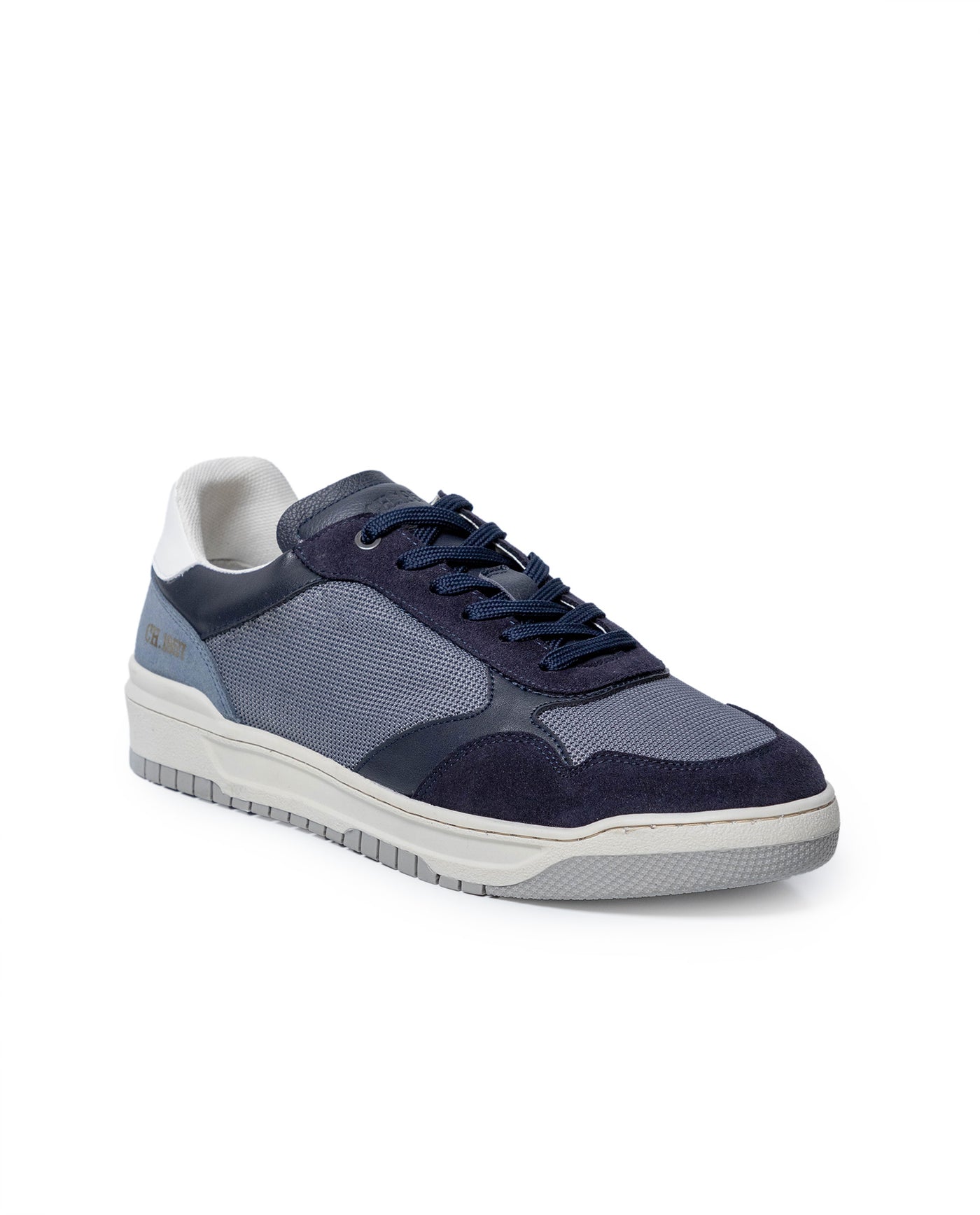 Mens Sneakers Basketball Water Repellent Suede Athletic Textile Aniline Leather Bicolor TR Sole - Blue 63_061H031_AZU193952_5