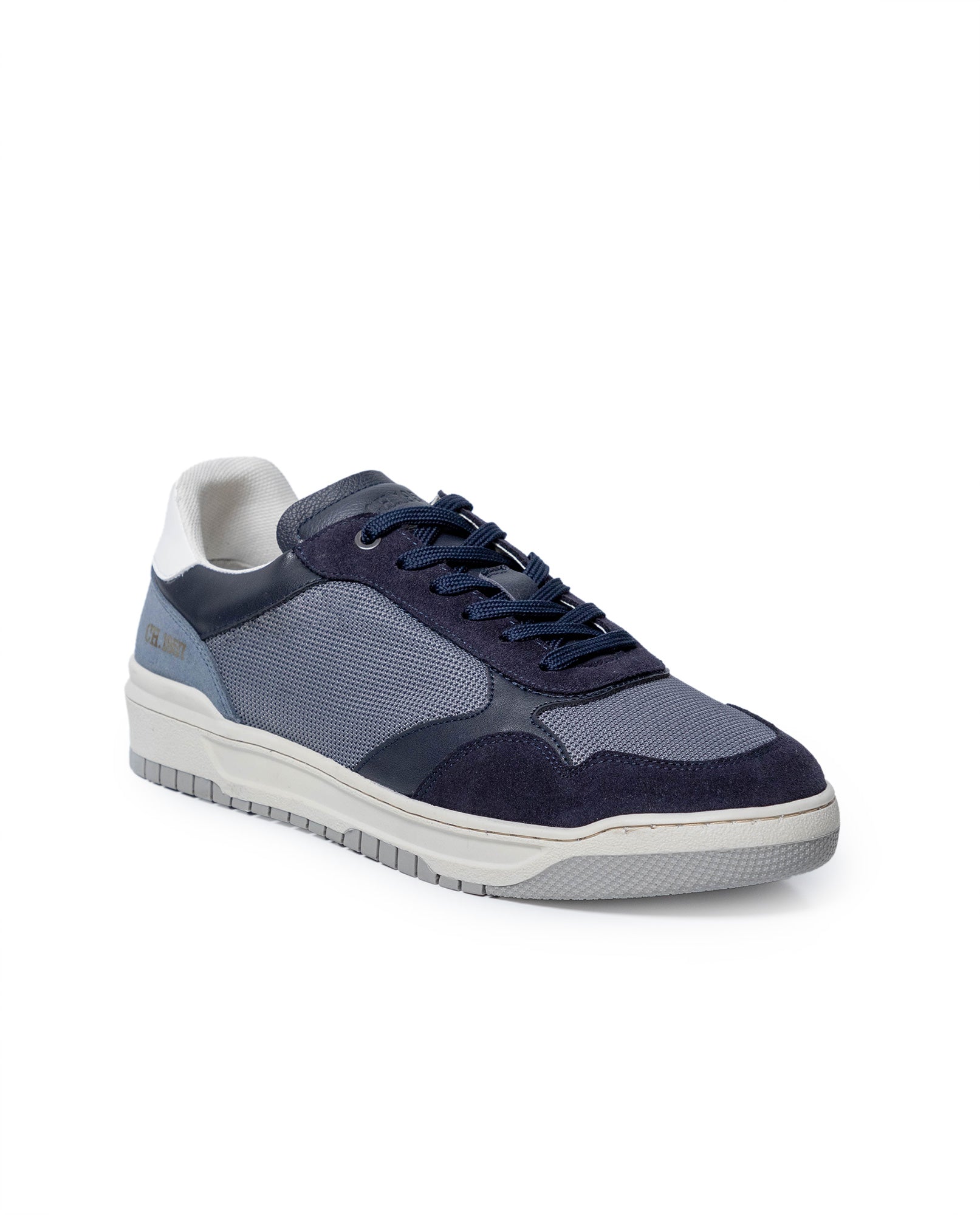 Mens Sneakers Basketball Water Repellent Suede Athletic Textile Aniline Leather Bicolor TR Sole - Blue 63_061H031_AZU193952_5