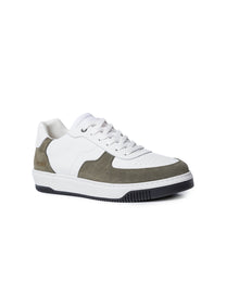 Mens Sneakers Basketball Aniline Leather Water Repellent Suede Rounded Bicolor EVA - White 63_061H032_BLA110601_3