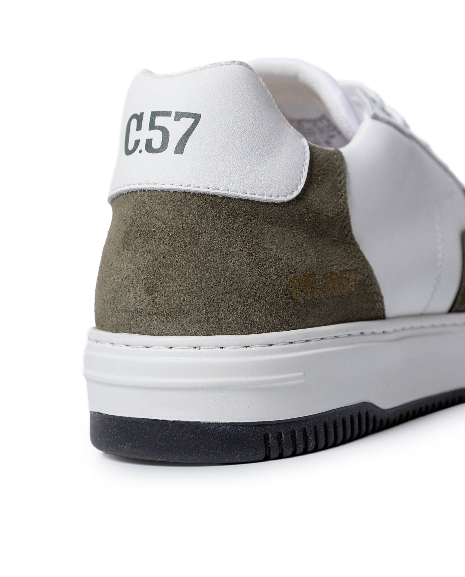 Mens Sneakers Basketball Aniline Leather Water Repellent Suede Rounded Bicolor EVA - White 63_061H032_BLA110601_5