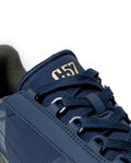 Mens Sneakers Runner Split Leather Textile Bicolor Butter Matte EVA Sole Ergonomic Insole C57 - Blue 63_061H050_AZU194030_4