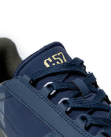 Mens Sneakers Runner Split Leather Textile Bicolor Butter Matte EVA Sole Ergonomic Insole C57 - Blue 63_061H050_AZU194030_4