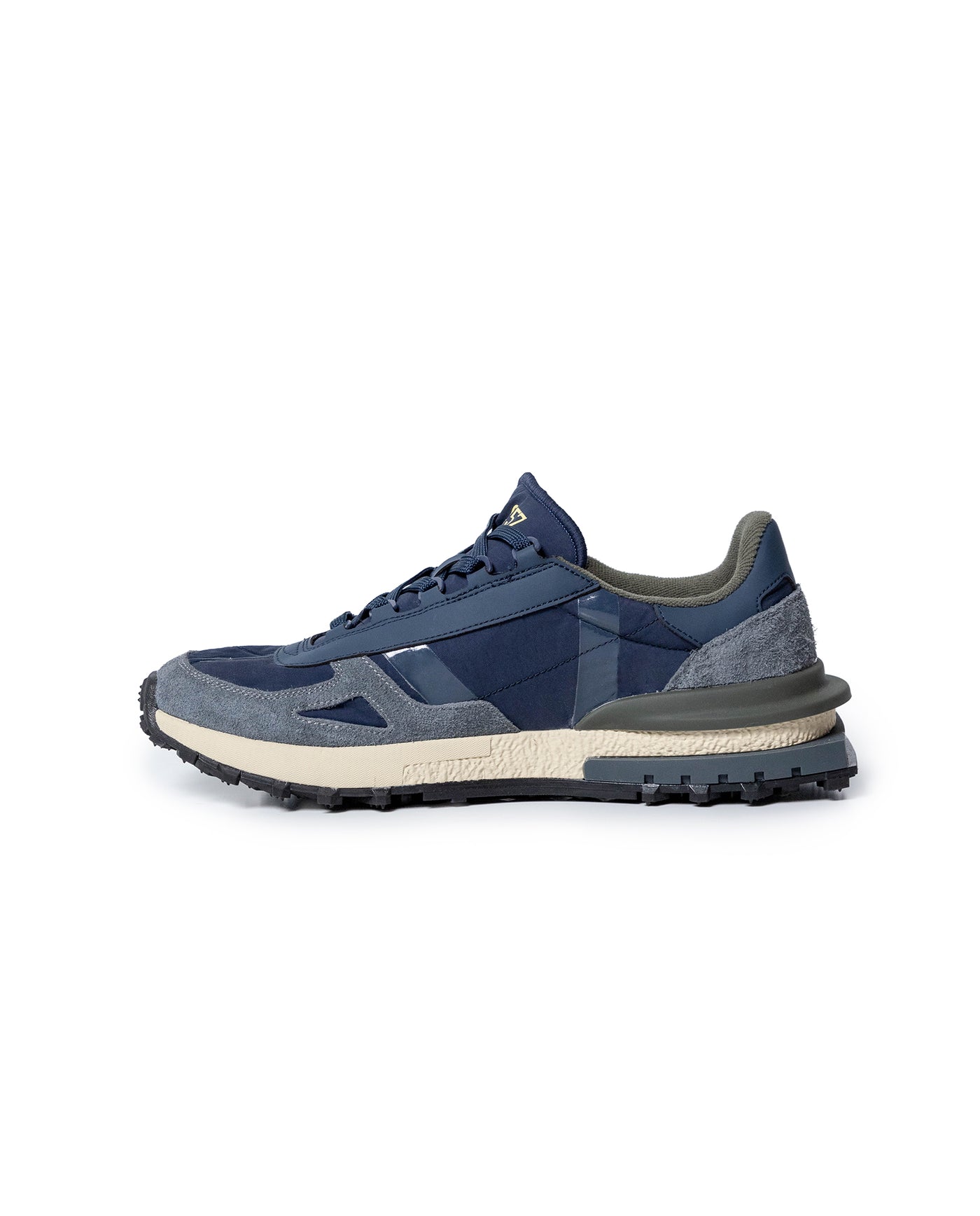 Mens Sneakers Runner Split Leather Textile Bicolor Butter Matte EVA Sole Ergonomic Insole C57 - Blue 63_061H050_AZU194030_8