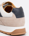 Men's Sneakers, Runner Style - Suede Leather, Aniline Leather, and Textile Material - Beige 062F001 - 10
