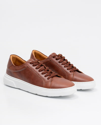 Men's Leather Minimalist Sneakers - Brown