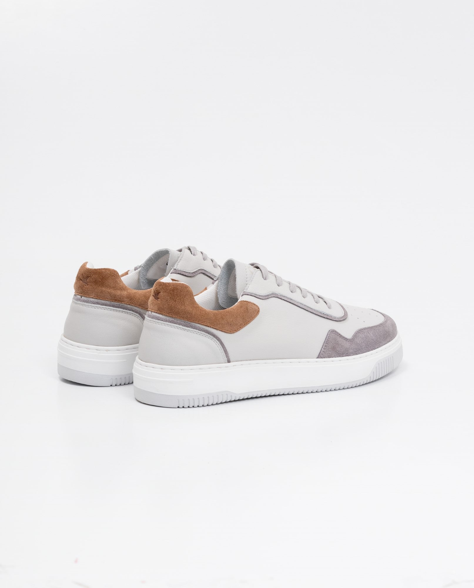 Men´s Leather Basketball-Style Sneakers - Gray 63_062F006_GRI154101_3
