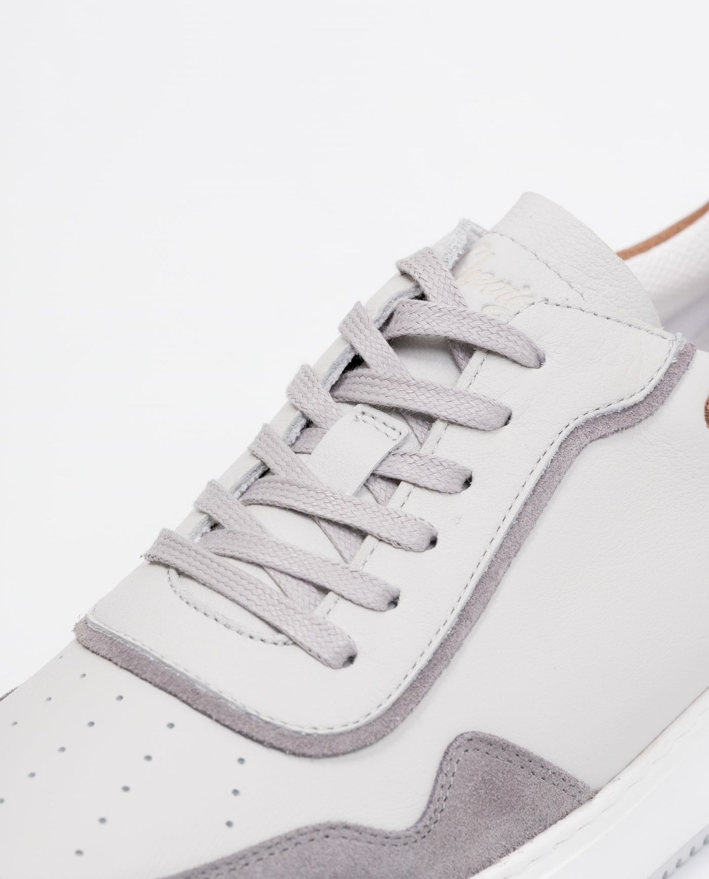 Men´s Leather Basketball-Style Sneakers - Gray 63_062F006_GRI154101_5