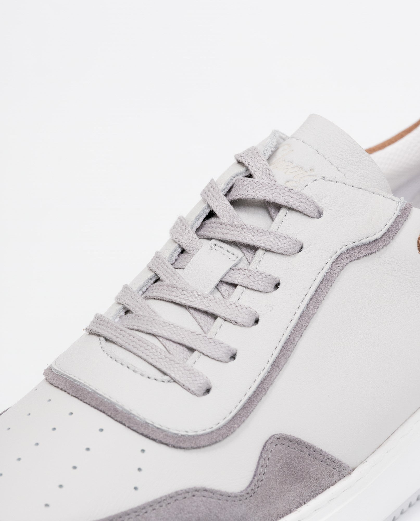 Men´s Leather Basketball-Style Sneakers - Gray 63_062F006_GRI154101_5