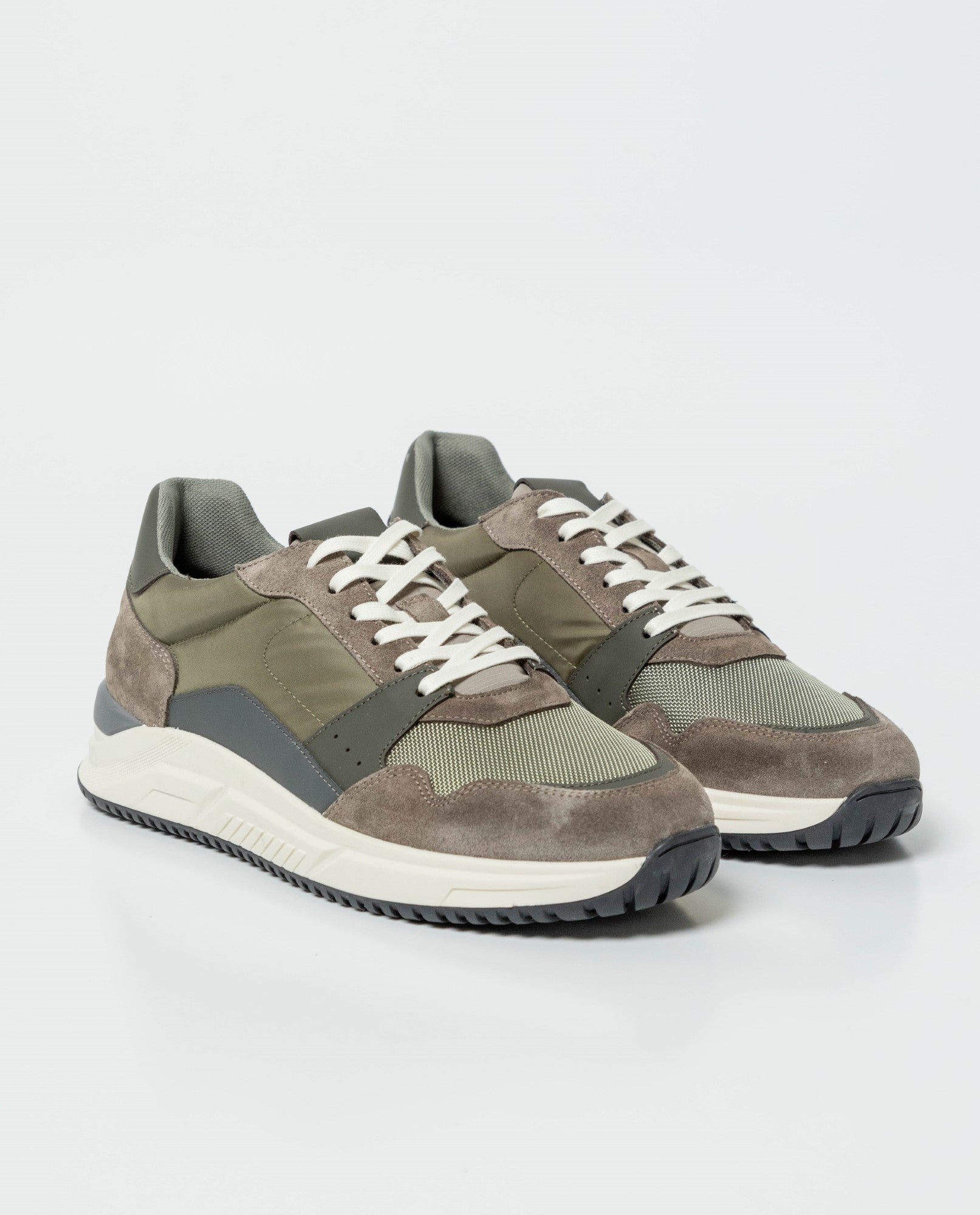 Men´s Leather-Textile Sneakers - Green 63_062G003_VER195220_3