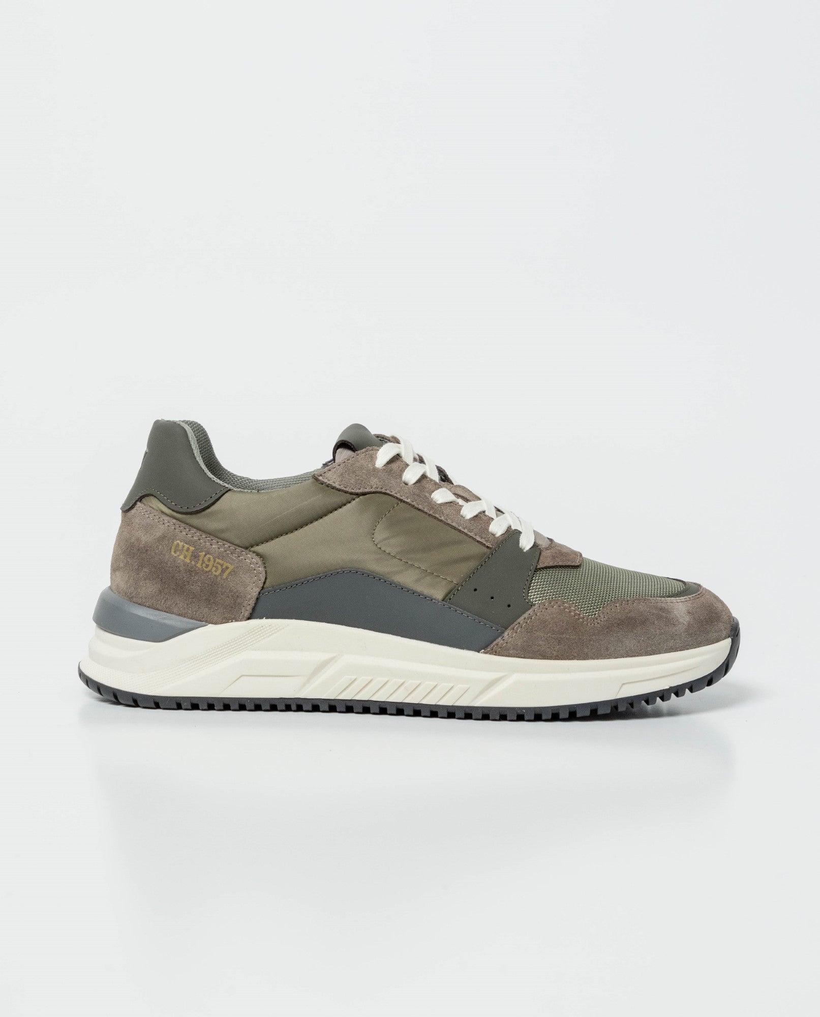 Men´s Leather-Textile Sneakers - Green 63_062G003_VER195220_8