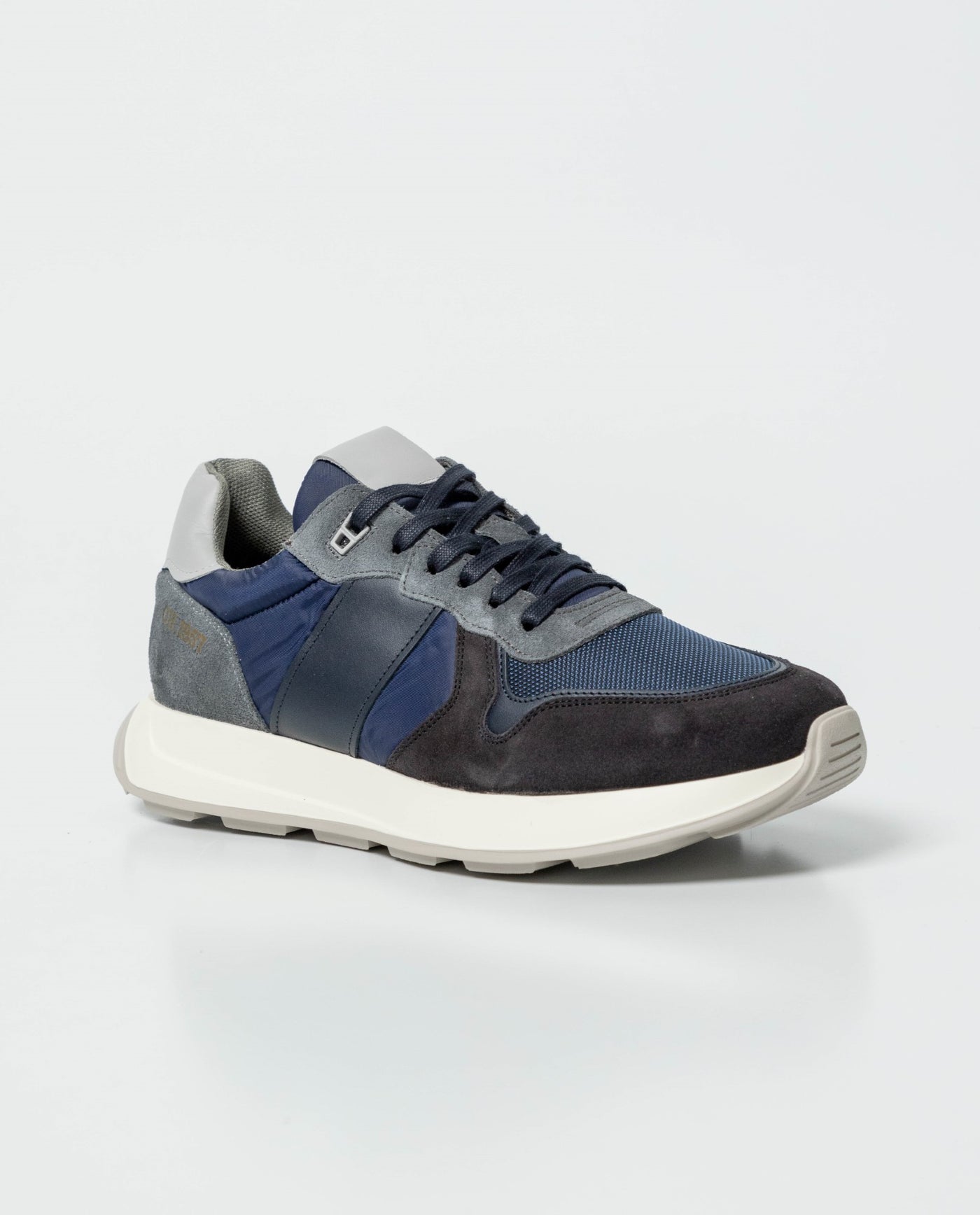 Men´s Leather-Textile Sneakers - Blue 63_062G004_AZU194028_0