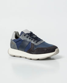 Men´s Leather-Textile Sneakers - Blue 63_062G004_AZU194028_0