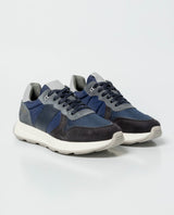 Men´s Leather-Textile Sneakers - Blue 63_062G004_AZU194028_3