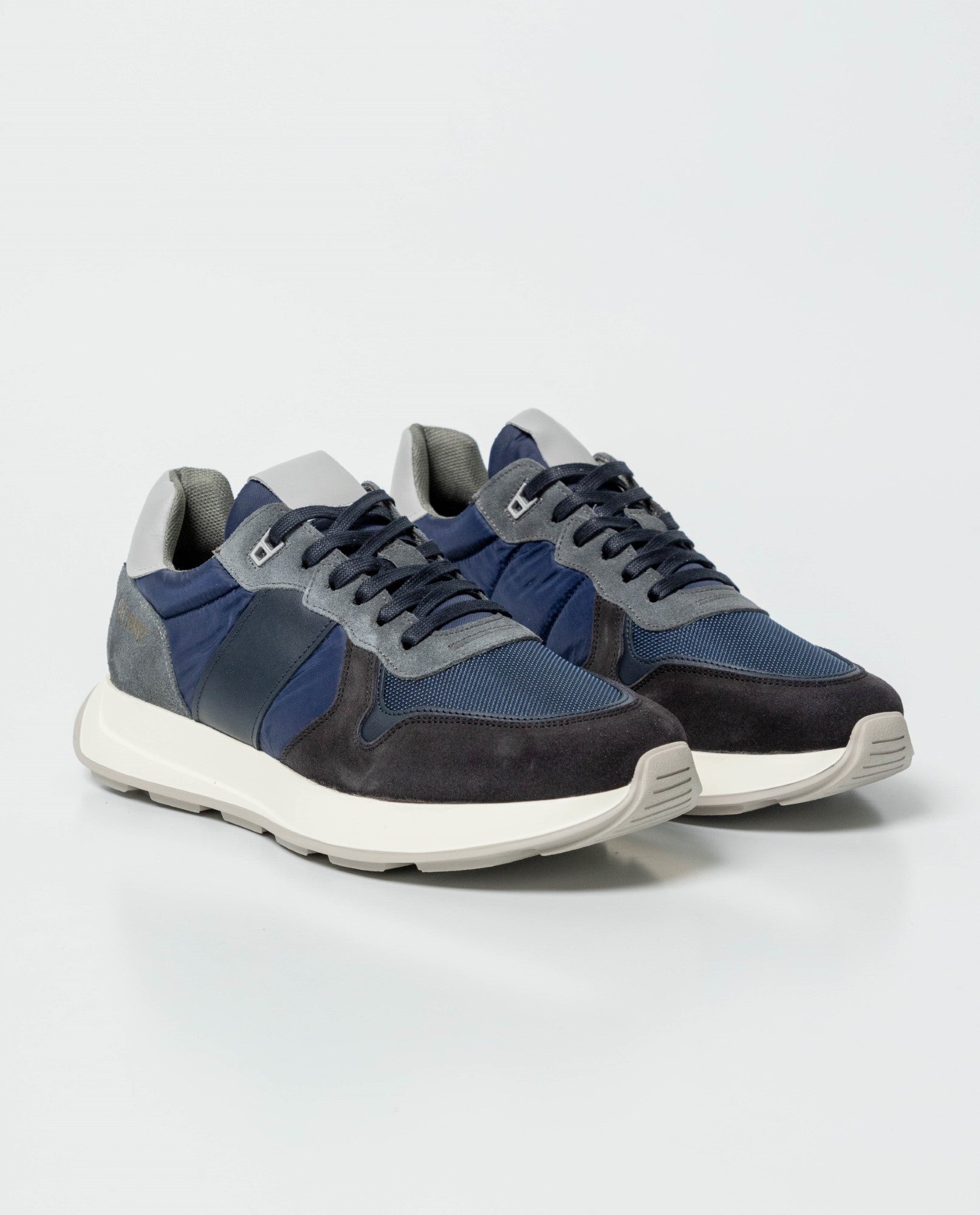 Men´s Leather-Textile Sneakers - Blue 63_062G004_AZU194028_3